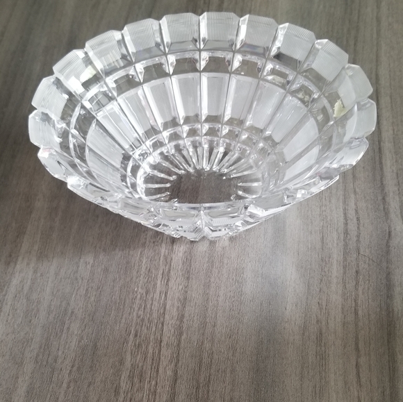 Vintage Oblong Etched 24% Lead Crystal Bowl - Picture 7 of 11